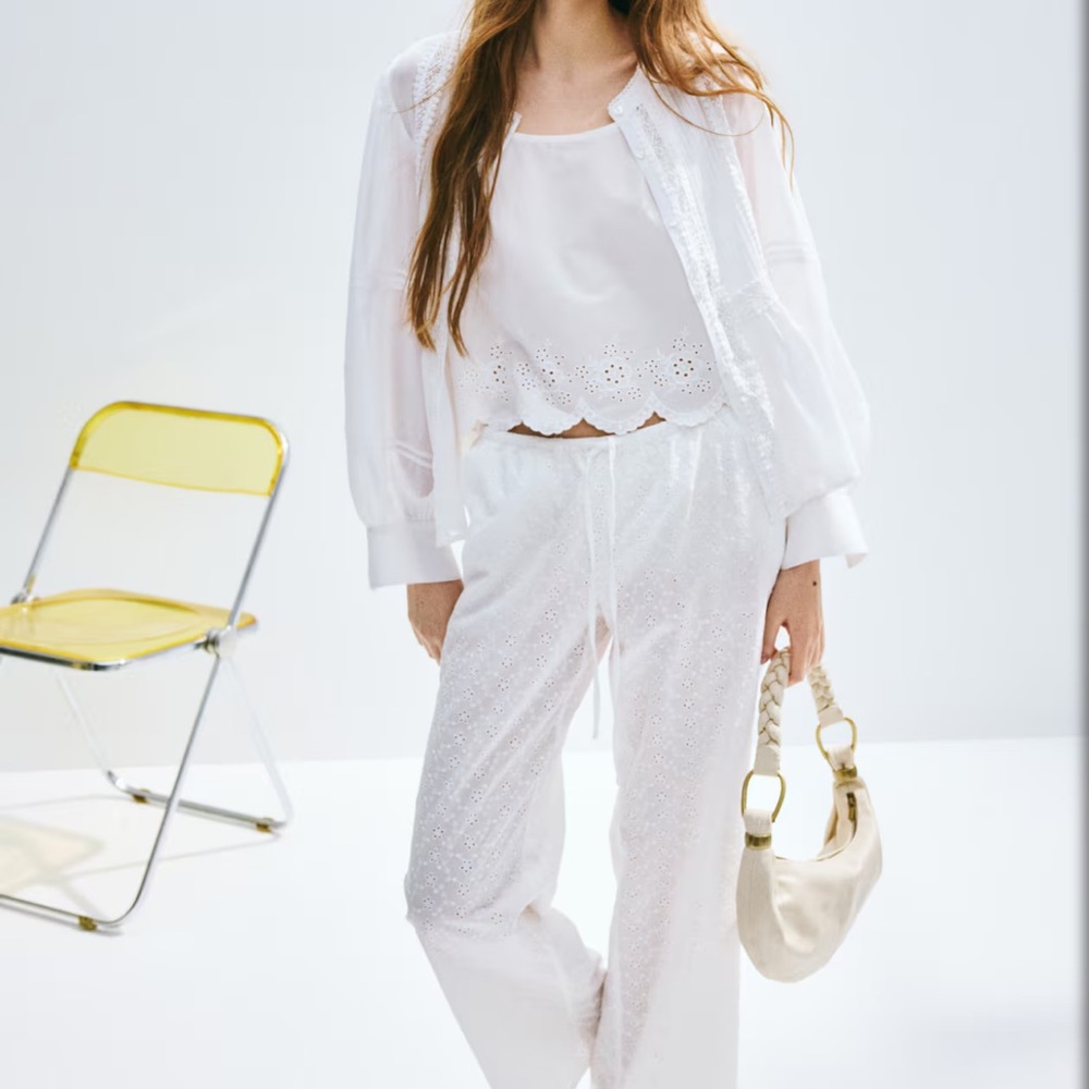 White Eyelet Women's Pants